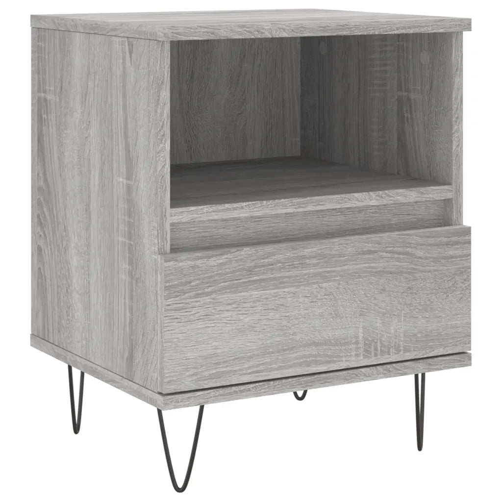 Comodino-Tavolino da notte Grigio Sonoma 40x35x50 cm in Legno Multistrato 750211