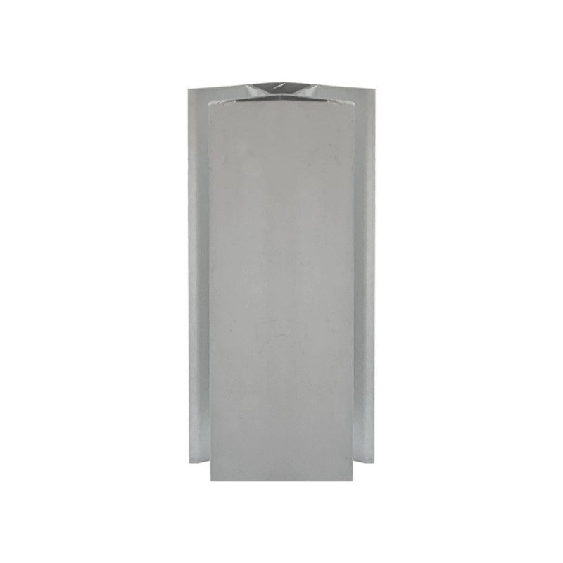Angolare per zoccolo 90° R12 doppio rivestimento in PVC alluminio satinato H 10 cm.