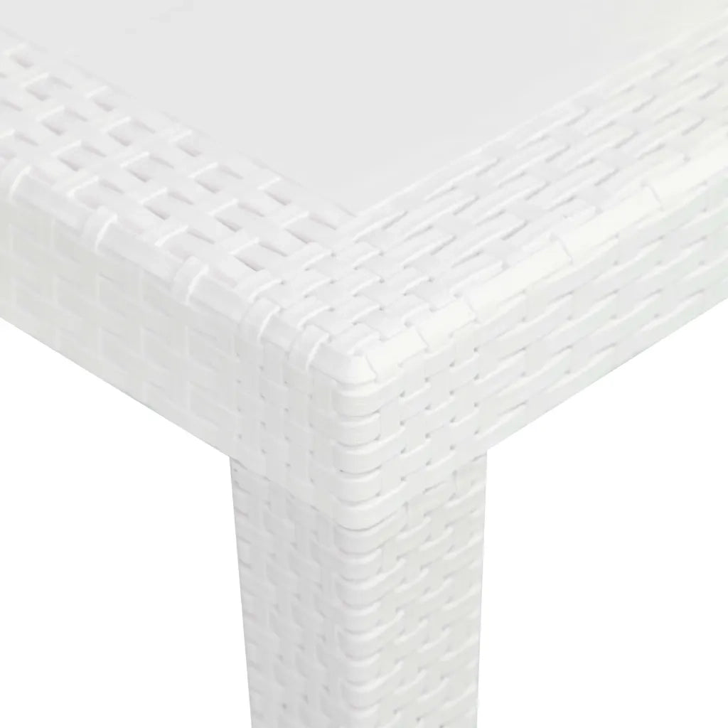 Set da Bistrò 3 pz in Plastica Stile Rattan Bianco 276107