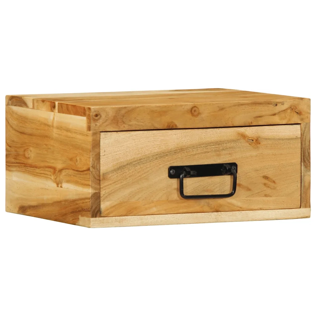 Comodini da Parete 2pz in Legno Massello di Acacia 4017457