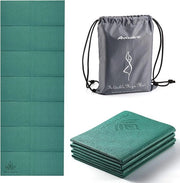 Matte per yoga rutschfesta, 173 x 61 cm, mat per allenamento portatile 5 mm, palla per yoga pieghevole per allenamento, ideale per viaggio, yoga, Pilates e allenamento