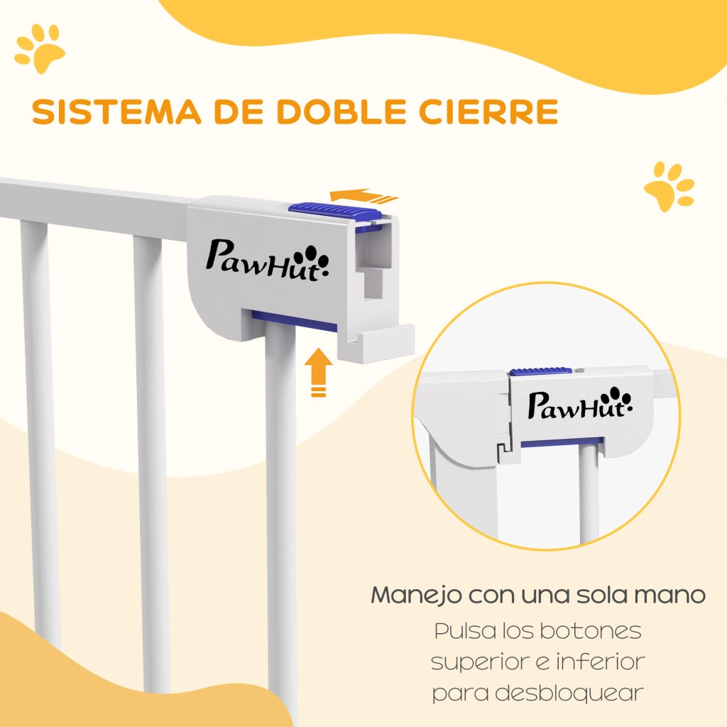 Recinto per Cani Pieghevole in Acciaio con 3 Pannelli ¨C zephmum ¨C Bianco 206x90 cm