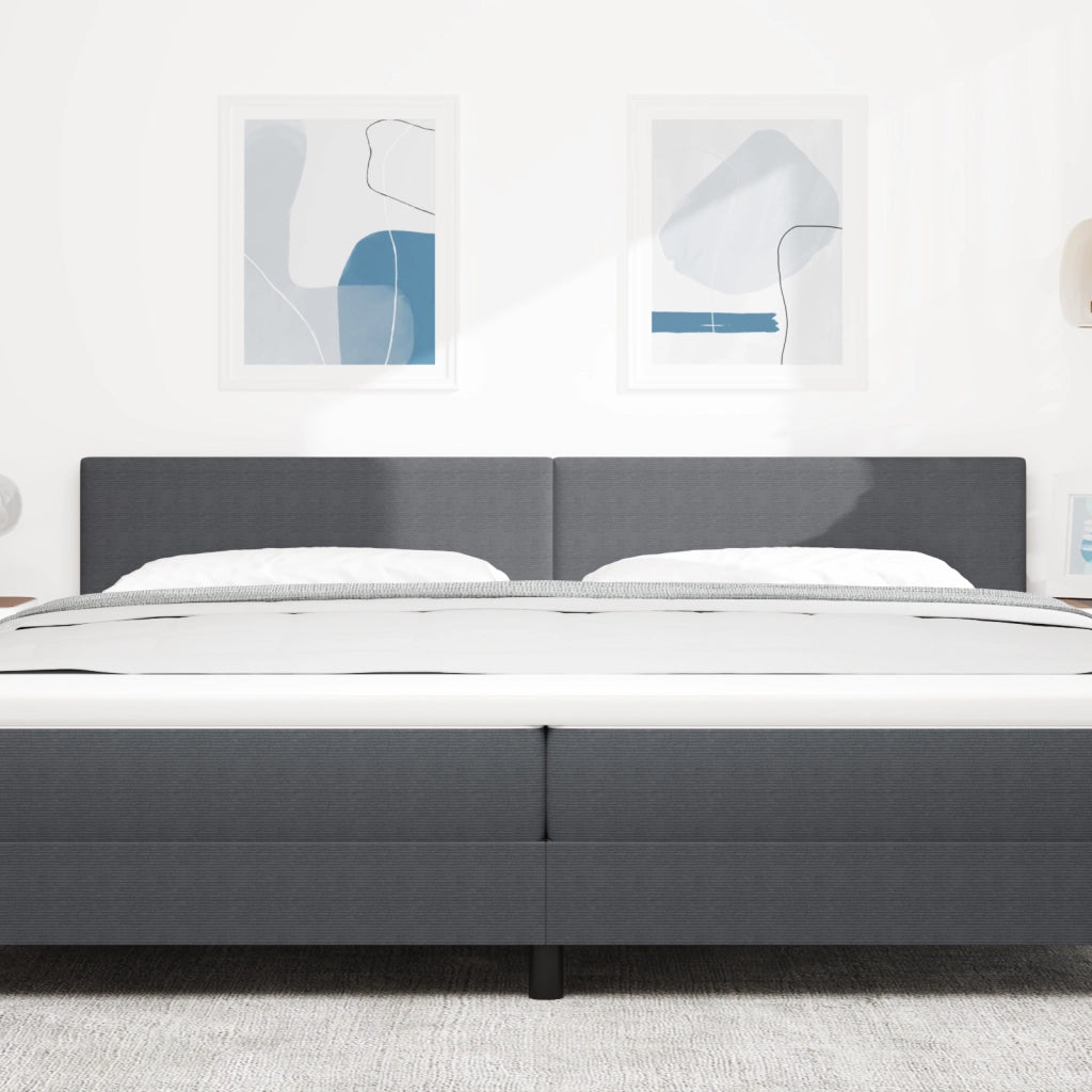 Testiera LED  Design Semplice Grigia Scura 100 cm in Tessuto di Corduroy