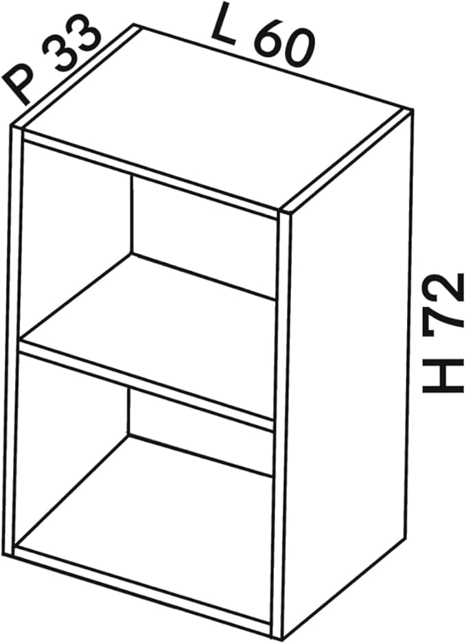 Pensile Cucina in Legno Nobilitato Larice Bianco Alto con 1 Anta, Pensile Componibile Moderno Made in Italy (H72XL60XP33cm)