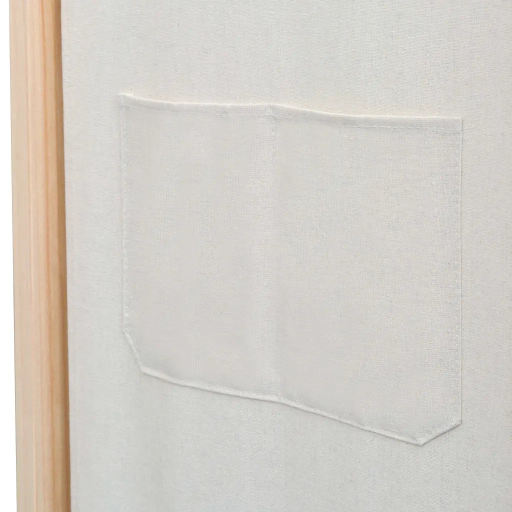 Paravento a 3 Pannelli Crema 120x170x4 cm in Tessuto 42975