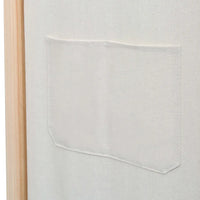 Paravento a 3 Pannelli Crema 120x170x4 cm in Tessuto 42975