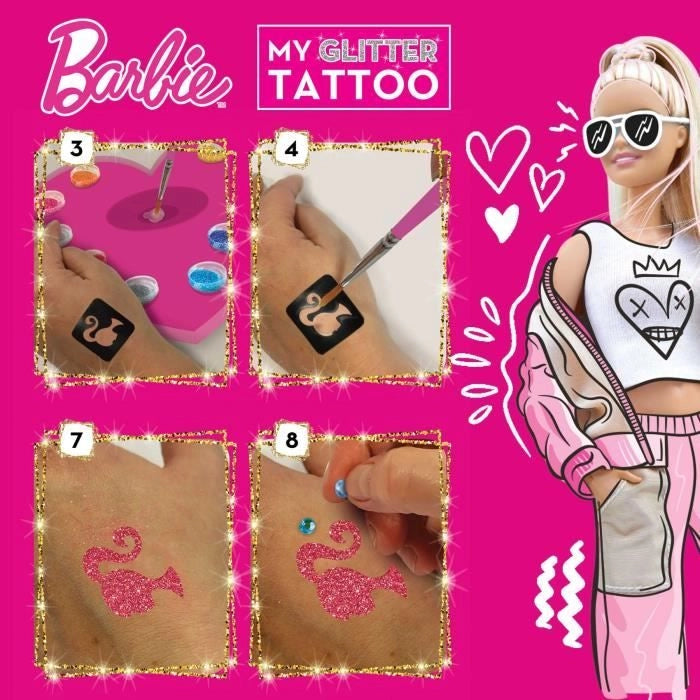 Kit Tatuaggi Glitter Barbie - LISCIANI GIOCHI - Crea tatuaggi colorati e scintillanti