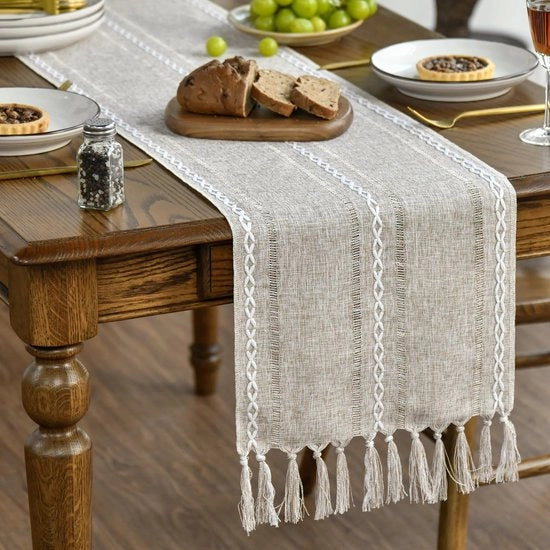 Decorazione da Tavolo Boho Stile Naturale, 33x243 cm, Decorazione da Tavolo Individuale, Decorazione da Tavolo per Feste, Compleanno, San Valentino, Matrimonio