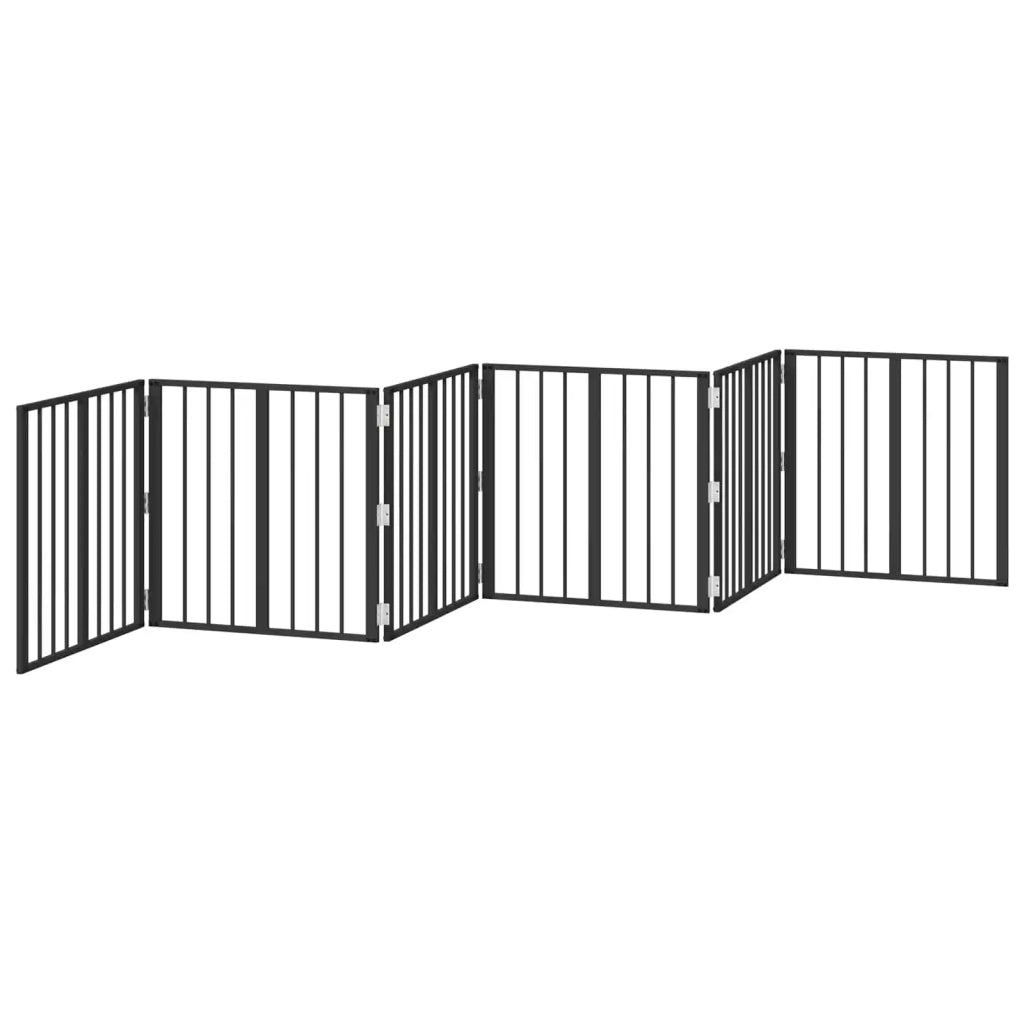 Cancello per cani 6 pcs Nero 60 x 60 cm Acciaio zincato 892021
