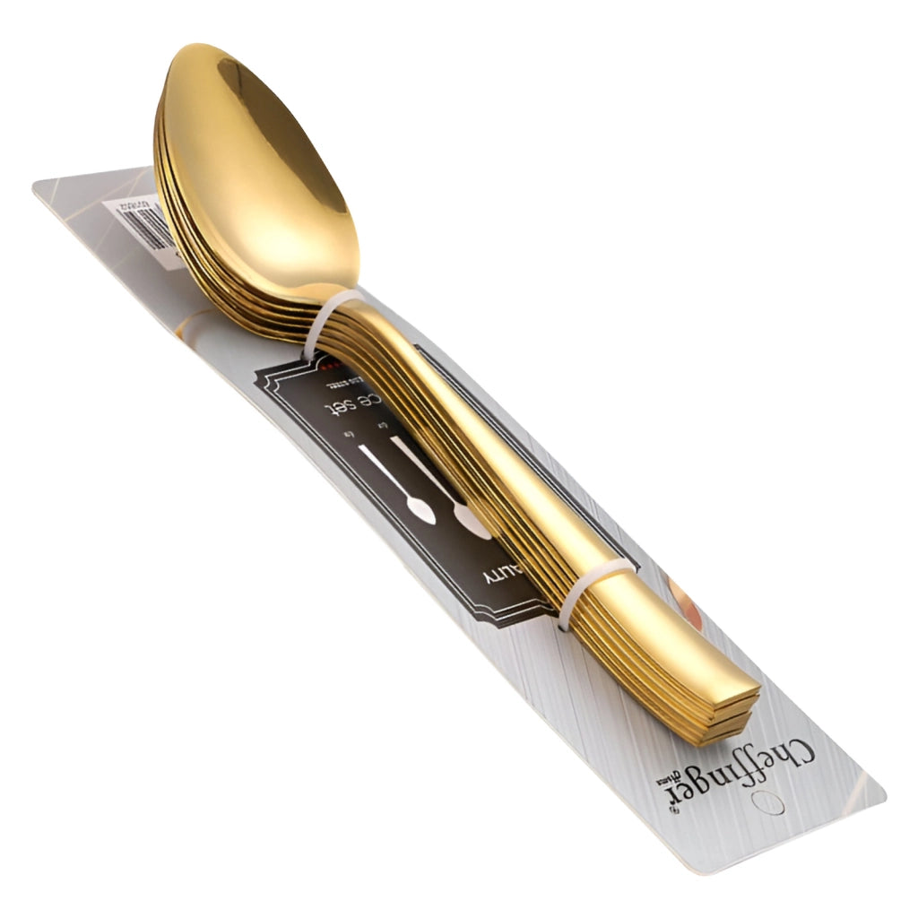 Set di 6 cucchiaini da dessert da 14,5 cm in acciaio inossidabile Dorato Cheffinger