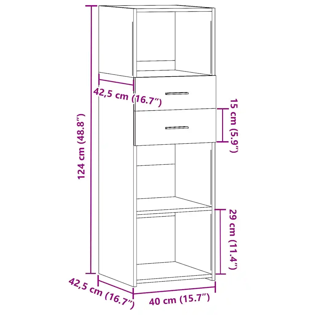 Credenza Rovere Sonoma 40x42,5x124 cm in Legno Multistrato 846161