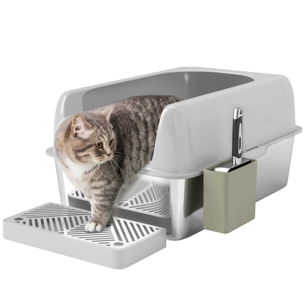 Lettiera per Gatti in Acciaio Inox ¨C Zephmum ¨C Grigio 60x40x20