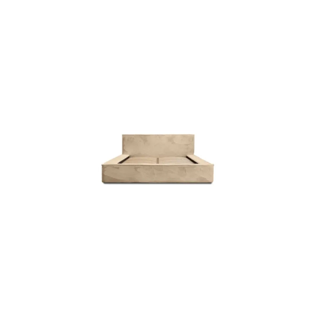 Letto contenitore ORLANE – Beige Polvere di miele polare – 180x200 cm – Rete sollevabile – Design di alta gamma