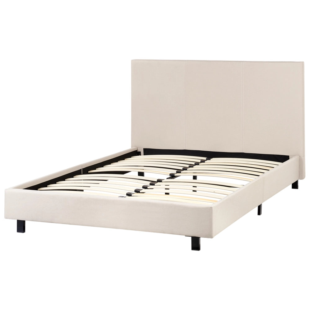 Letto con testiera piccola 120 x 200 cm in tessuto beige design moderno