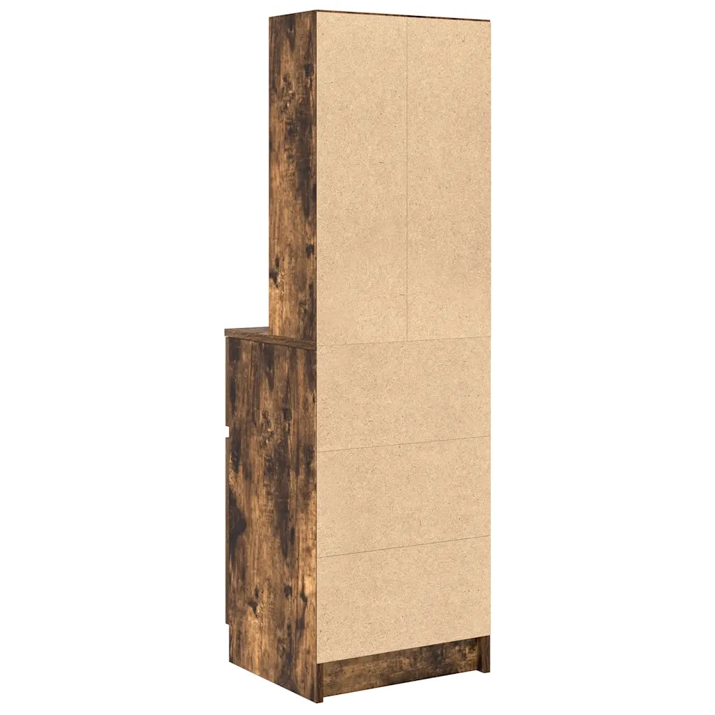 Comodino | Armadio da Notte | Mobiletto da notte Rovere Fumo 39x35x125 cm in Legno Multistrato