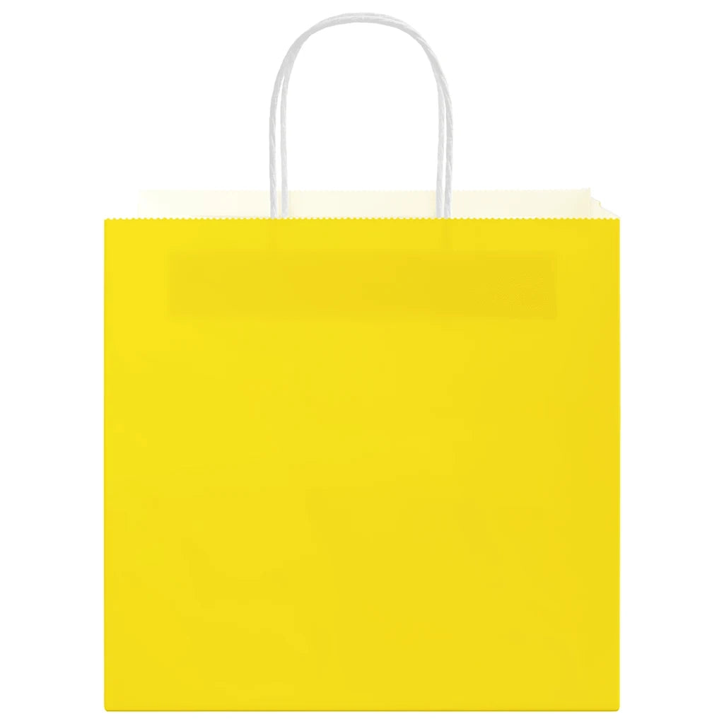 Sacchetti di Carta 250 pz con Manici Gialli 26x17x25 cm CFW1286010