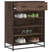 vidaXL Scarpiera Rovere Marrone 75x38x97,5cm Legno Multistrato Metallo