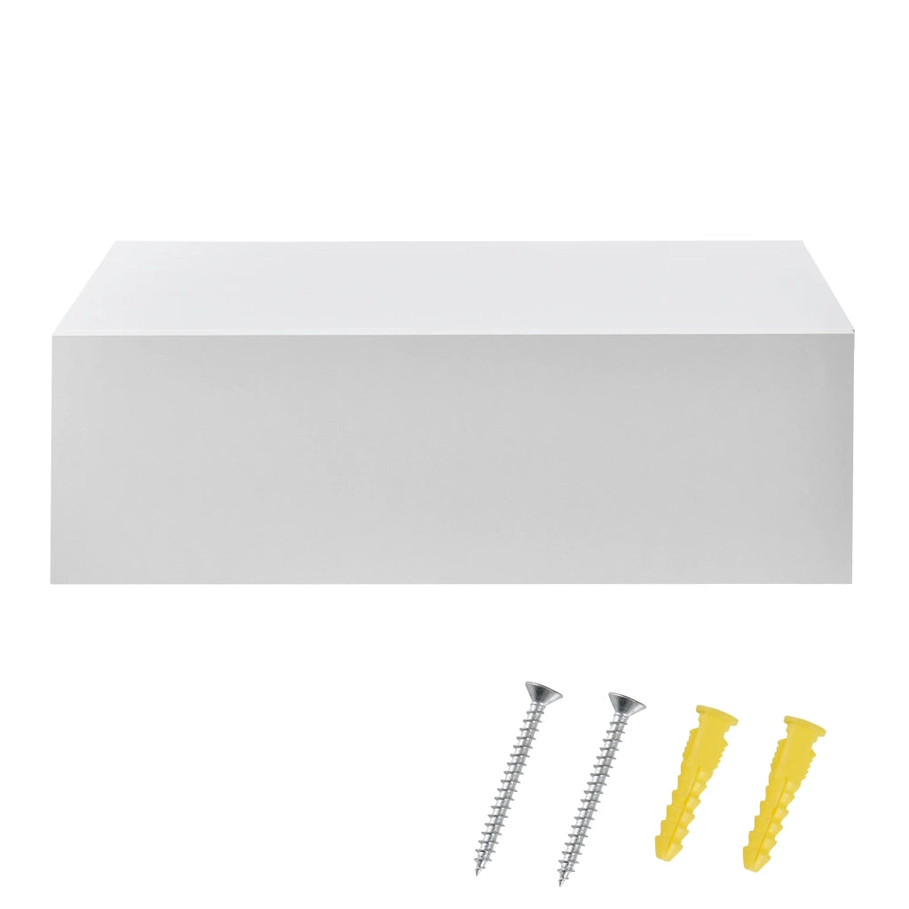 Mensola da parete per camera da letto con 1 cassetto 46 ​​cm bianco opaco 03_0001799