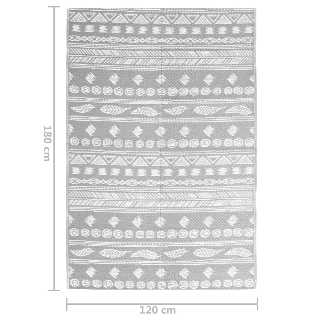 Tappeto da Esterni ARAKIL Grigio 120x180 cm in PP