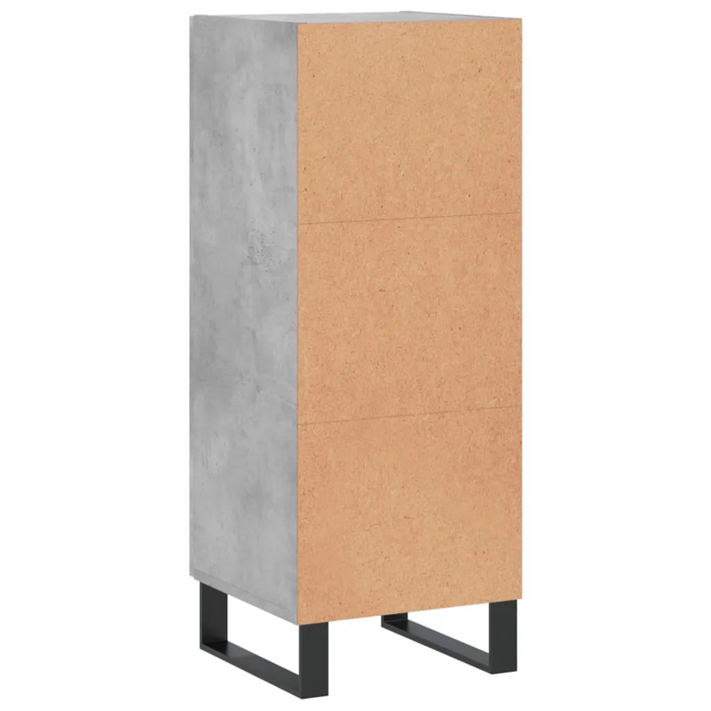 Credenza Grigio Cemento 34,5x34x90 cm in Legno Multistrato 828824