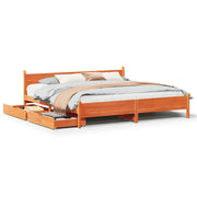 Letto matrimoniale | Letto per adulti | Letto senza Materasso Marrone Cera 200x200 cm in Legno di Pino