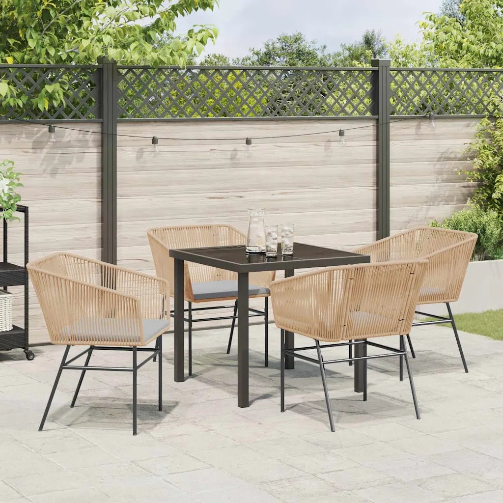 Set da Pranzo per Giardino con cuscino 5 pcs Marrone 3380926