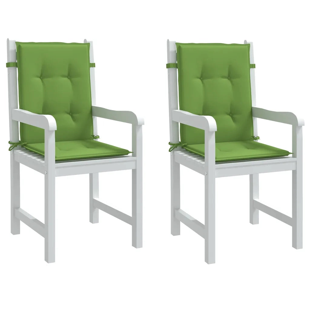 vidaXL Cuscini Sedia Schiena Bassa 2 pz Verde Mélange 100x50x4 Tessuto