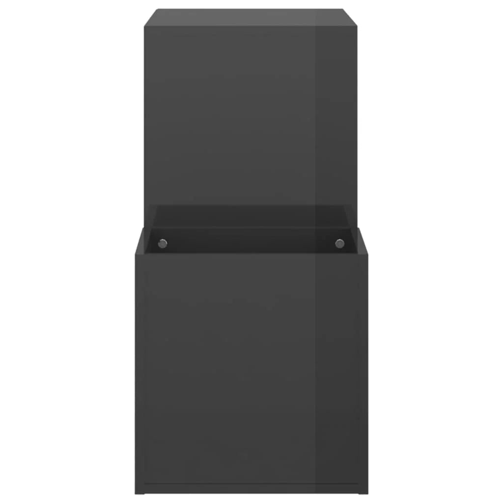 Scarpiera mobile contenitore per scarpe mobile per ingresso corridoio soggiorno legno ingegnerizzato lucido grigio 02_0021758