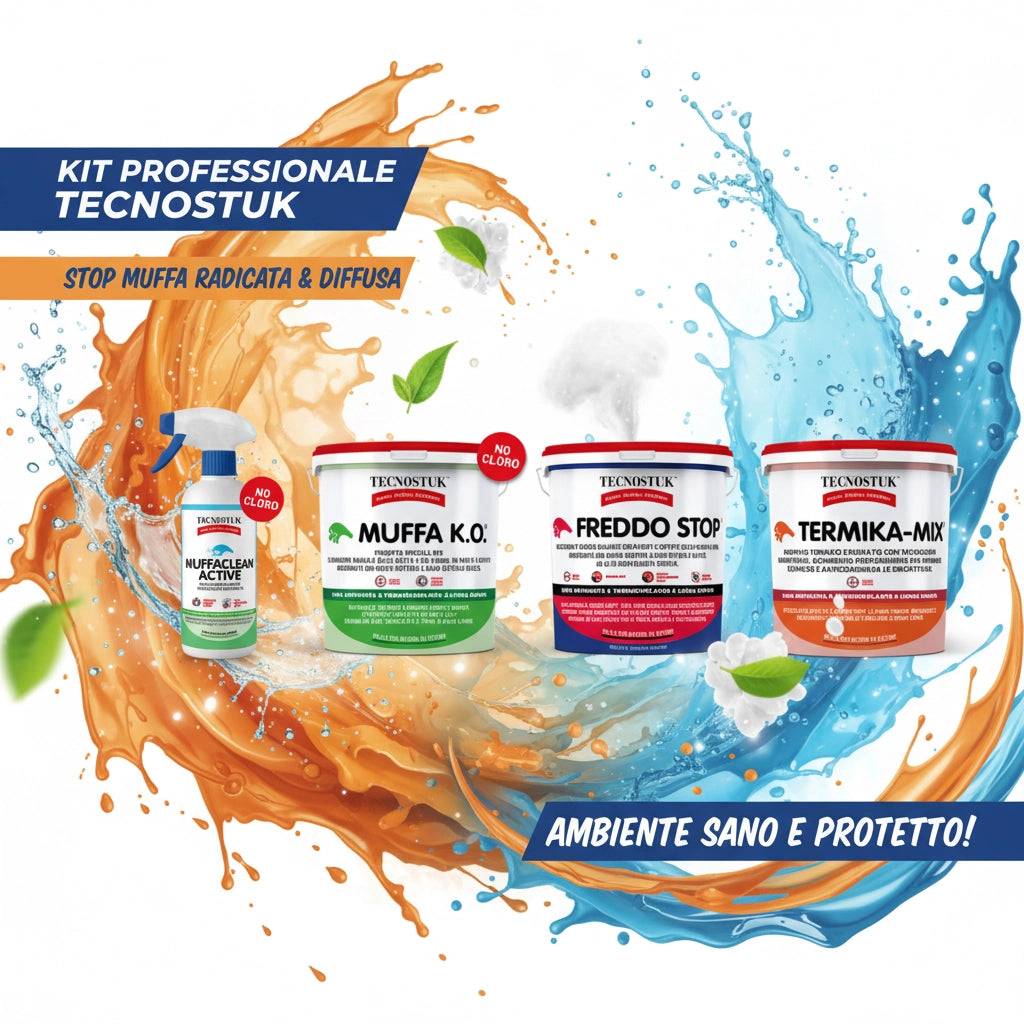 Kit professionale antimuffa tecnostuk per muffa molto radicata ed estesa