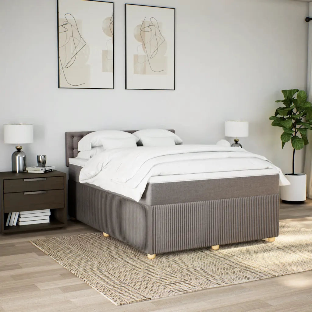 Giroletto a Molle con Materasso Tortora 140x200 cm in Tessuto 3289797