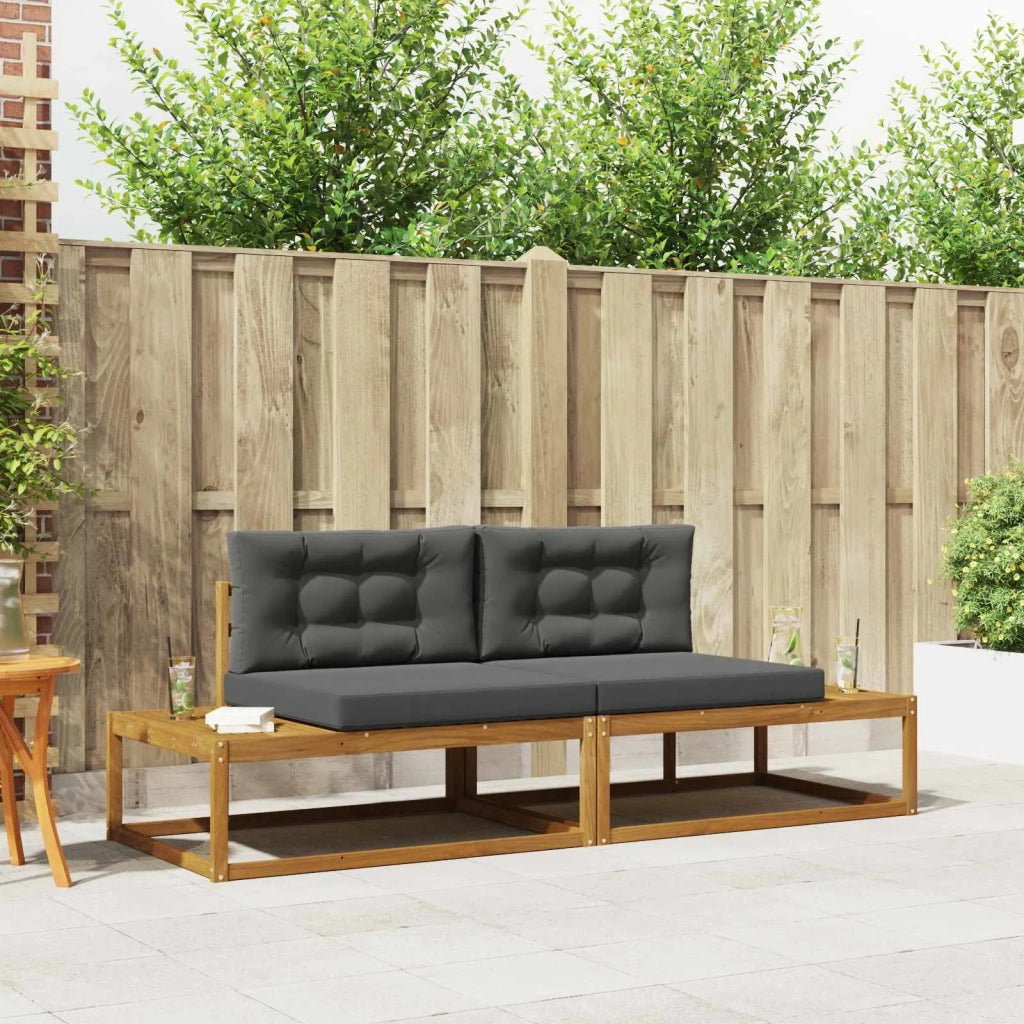 Set di divani da esterno-Sofa da giardino con cuscino Naturale e Antracite 656880