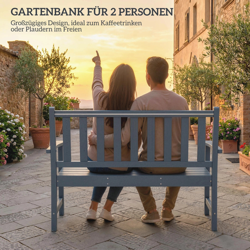 Panchina da Giardino 2 Posti ¨C zephmum ¨C Grigio Resina Polipropilene