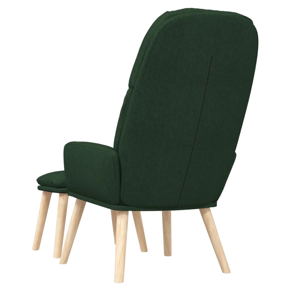 Poltrona Relax con Poggiapiedi Verde Scuro in Tessuto 3097347