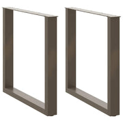 Set di 2 gambe regolabili per tavolo da pranzo a forma di U 80 x 73 cm design moderno acciaio naturale 02_0057431