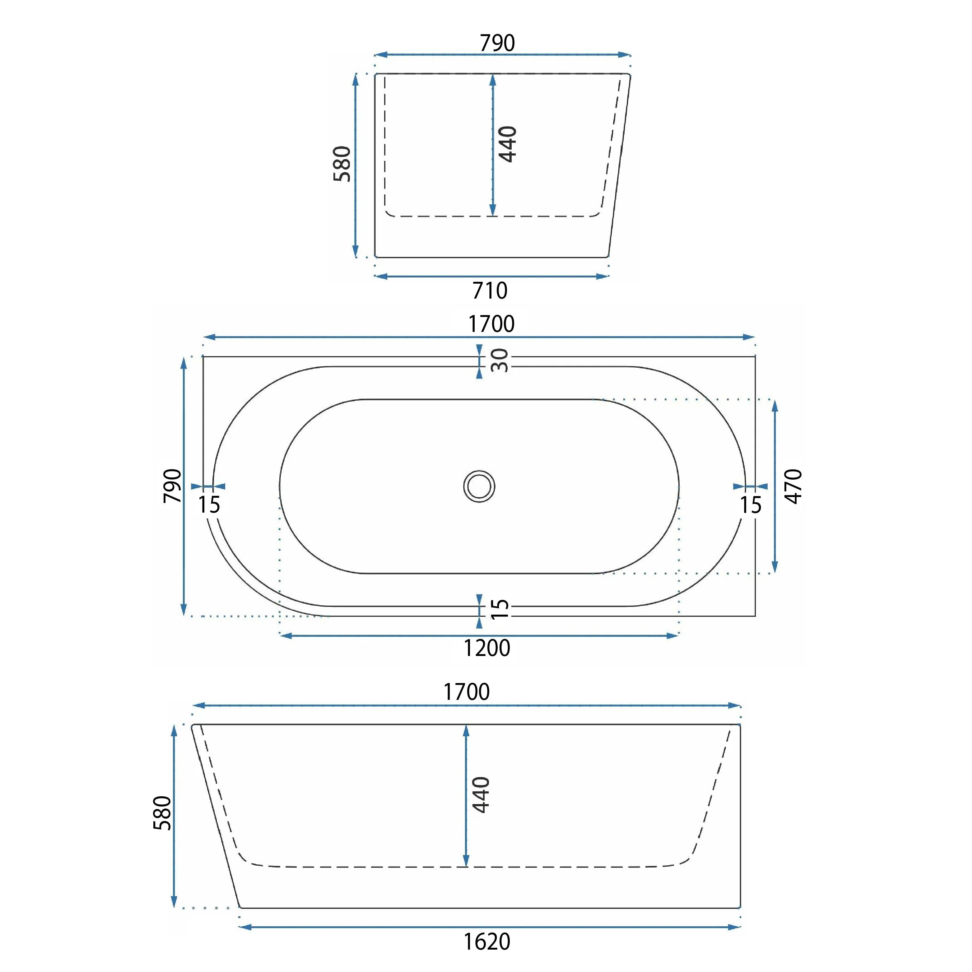 Vasca Da Bagno Angolare In Acrilico Bellanto Slim 170 Destra