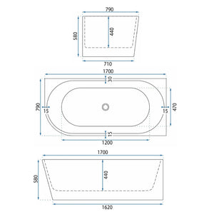 Vasca Da Bagno Angolare In Acrilico Bellanto Slim 170 Destra