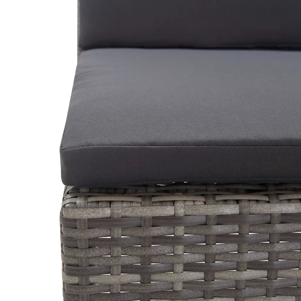 Set Divani da Giardino 3 pz | Set Salotto da Giardino con Cuscini in Polyrattan Grigio