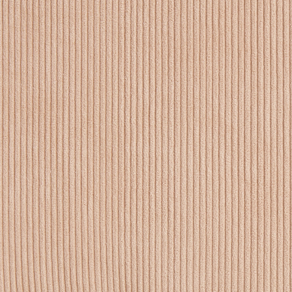 Pouf imbottito in tessuto di velluto a coste jumbo beige panca per letto sgabello