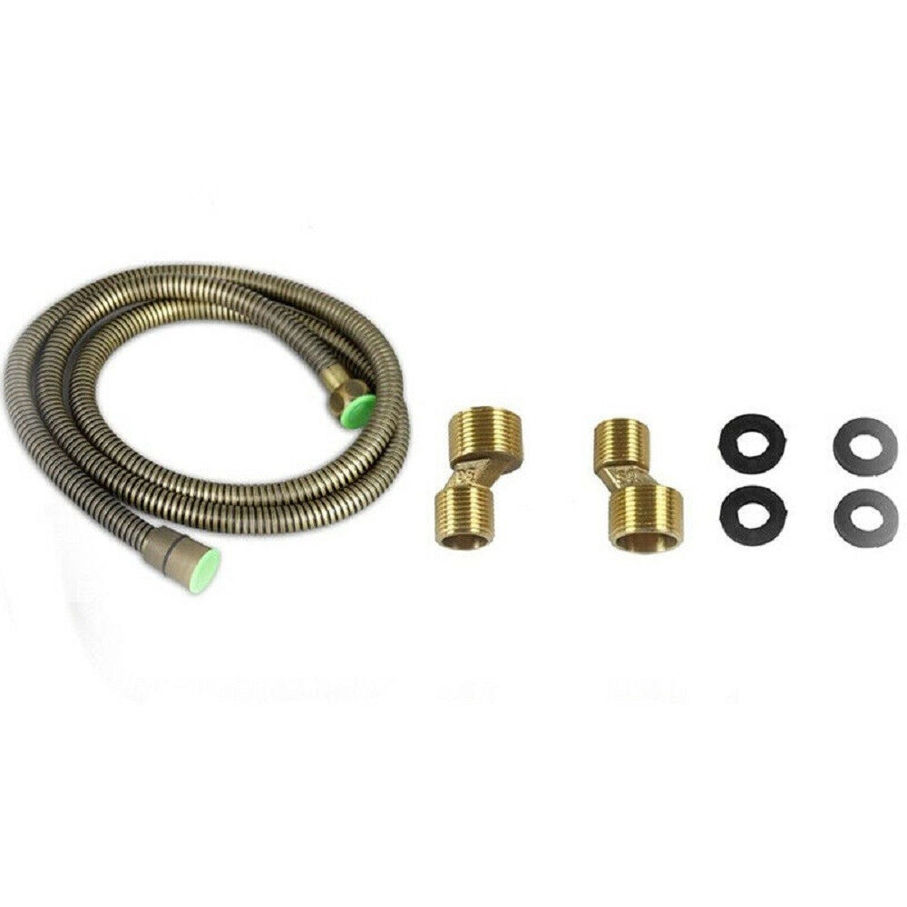 Trade Shop - Rubinetto Bagno Vasca Doccia Miscelatore Doppia Manopola Ottone Bronzo Satinato -