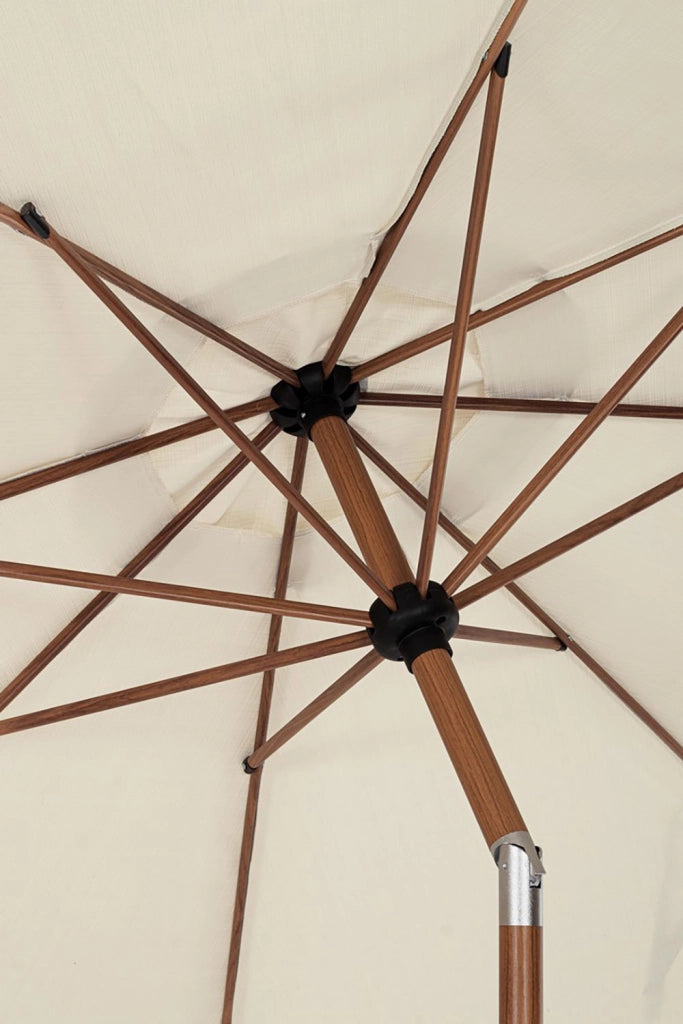 Ombrellone da Giardino con Snodo 8 Stecche Ø300x246h cm Telo in Poliestere Palinuro Naturale
