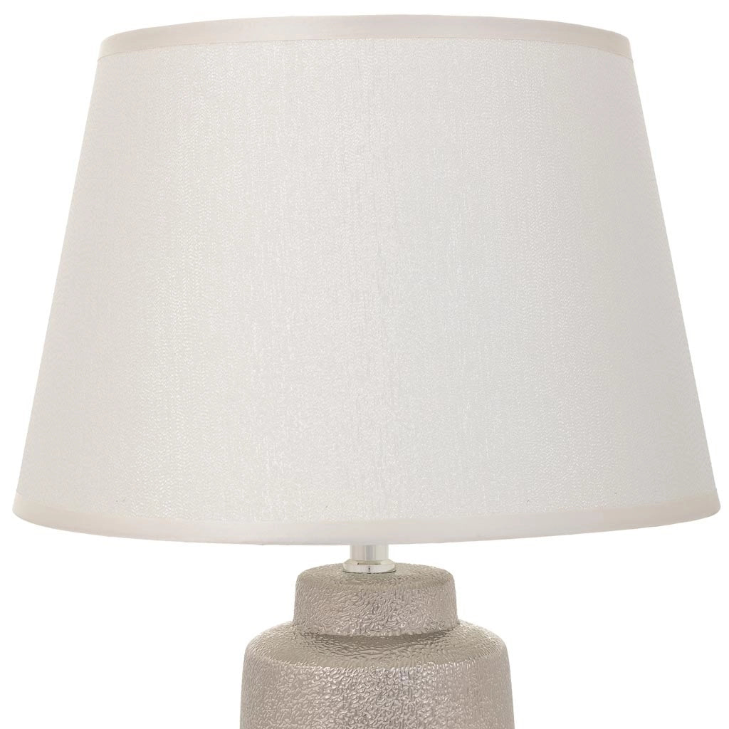 Lampada da tavolo in ceramica argento 12,5x12,5x30,5h