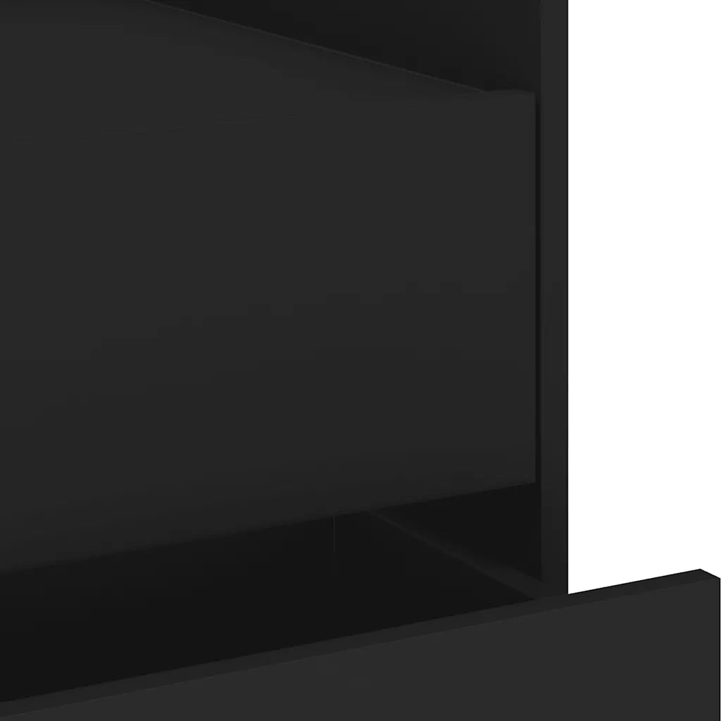 vidaXL Comodino Nero 45x50x50 cm in Legno Multistrato