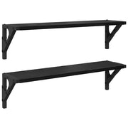 2 pz Scaffali da Parete | Mensola sospesa Rovere Nero 60 x 15 x 15,5 cm
