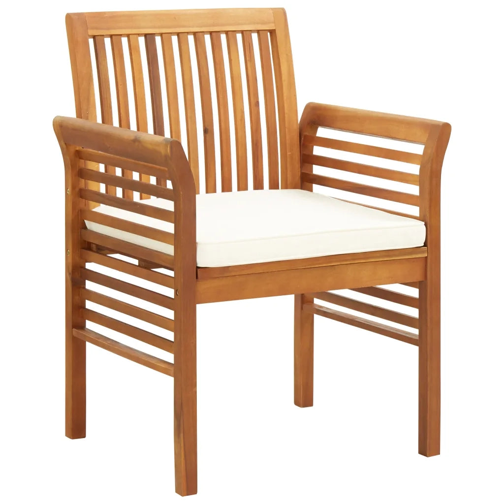 Set da Pranzo per Esterni 5pz con Cuscini Legno Massello Acacia 3120459