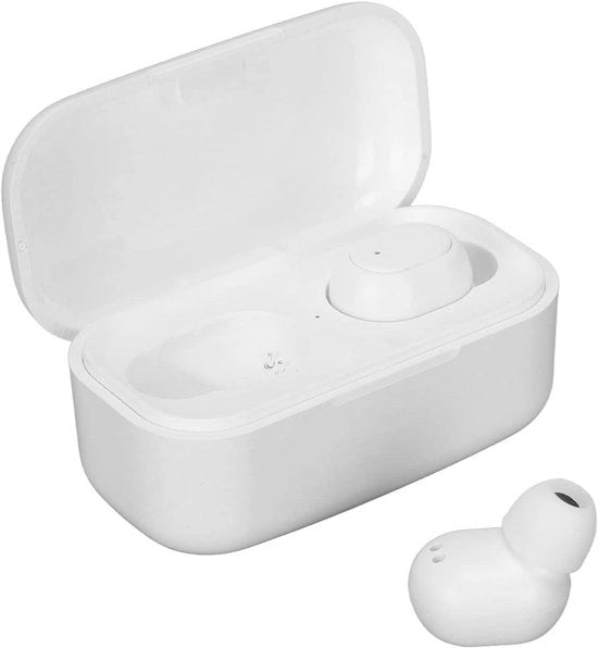 Orecchini con Bluetooth - Supportano 84 Lingue - Riduzione del Rumore - Traduzione Simultanea Bidirezionale per Telefoni Cellulari (Bianchi)