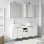 Set di Armadi da Bagno 5 pcs Bianco Legno ingegnerizzato 3406391