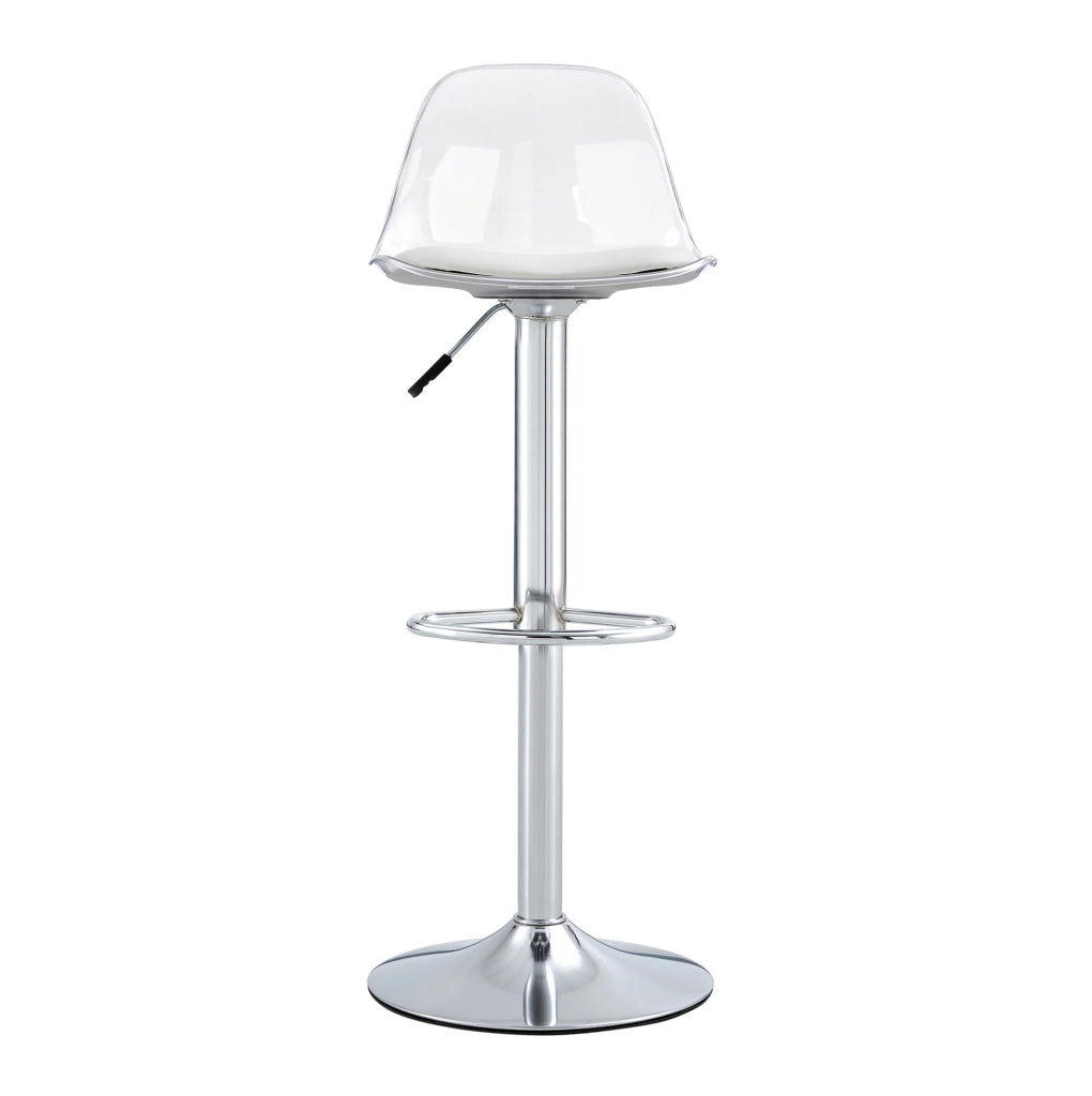 Set di 2 sgabelli da bar regolabili bianchi e argento