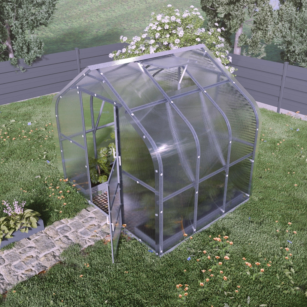 Serra da giardino KLASIKA Standard 5m2, 2,5m x 2m, 6 mm avec revêtement en polycarbonate (avec 1 toit ouvrant automatique)
