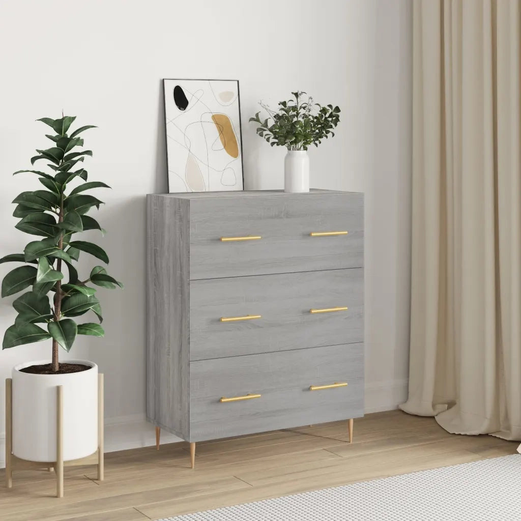 Credenza | Madia | Buffet da pranzo | Armadio da pranzo Grigio Sonoma 69,5x34x90 cm in Legno Multistrato
