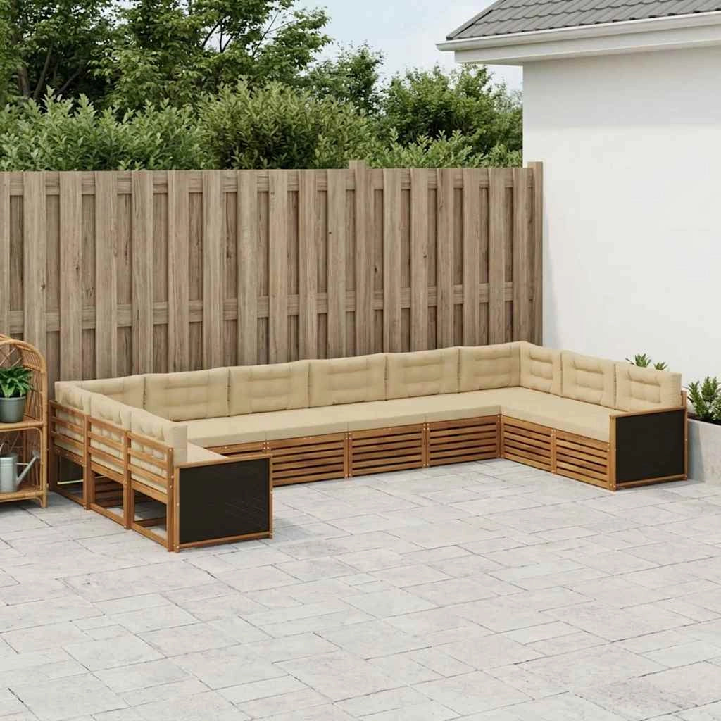 Set divani 10 pz Legno di Acacia Massello 3383886